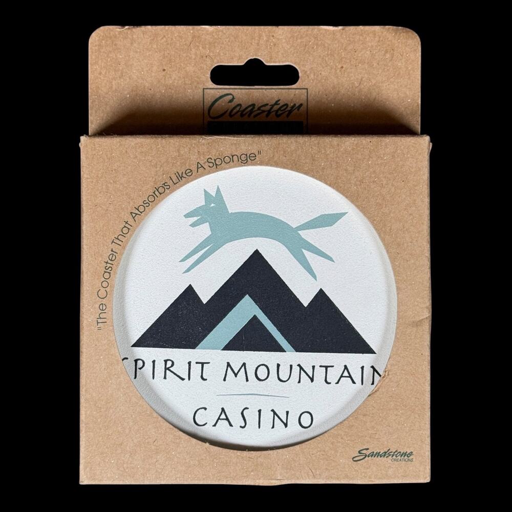 Spirit Mountain Casino Sandstone Coaster 4" Absorbent New in Box